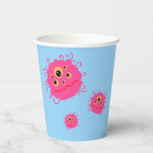 Spaß Personalisiert Monster Cartoon Geburtstag Pappbecher (Rückseite)