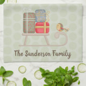 Spaß Personalisiert Nordic Christmas Sled Geschirrtuch (Gefaltet)