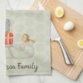 Spaß Personalisiert Nordic Christmas Sled Geschirrtuch (Viertel Falte)