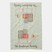 Spaß Personalisiert Nordic Christmas Sled Geschirrtuch (Vertikal)