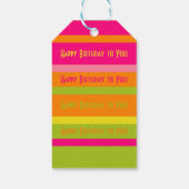 Spaß Personalisiert rosa, Limon, orange und gelb Geschenkanhänger (Rückseite)