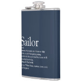 Spaß Personalisiert Sailor Definition Navy Blue Flachmann (Links)
