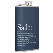 Spaß Personalisiert Sailor Definition Navy Blue Flachmann (Rechts)