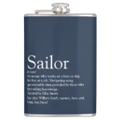 Spaß Personalisiert Sailor Definition Navy Blue Flachmann (Vorderseite)