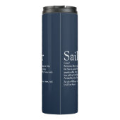 Spaß Personalisiert Sailor Definition Navy Blue Thermosbecher (Rückseite)