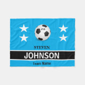 Spaß! ⚽Personalisierte blaue Fußball-Fleece-Decke Fleecedecke (Vorderseite (Horizontal))