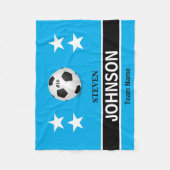 Spaß! ⚽Personalisierte blaue Fußball-Fleece-Decke Fleecedecke (Vorderseite)