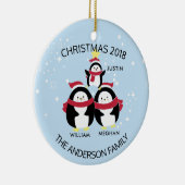 Spaß-personalisierte Familie von 3 Keramik Ornament (Rechts)