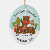 Spaß-personalisierte Familie von 4 Keramik Ornament (Rechts)