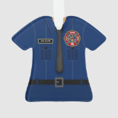 Spaß Personalisierter Feuerwehrmann Uniform Orname Ornament (Rückseite)
