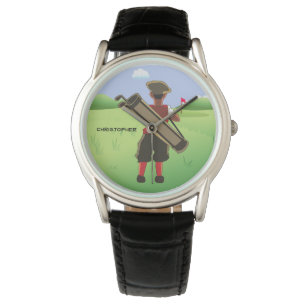 Spaß-personalisierter Golfspieler auf Golfkurs Armbanduhr