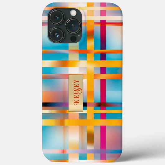 Spaß Personalisierter Karierter Sommer Case-Mate iPhone Hülle (Rückseite)