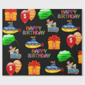 Spaß Personalisierter Name & Alter Geburtstag Geschenkpapier (Flach)
