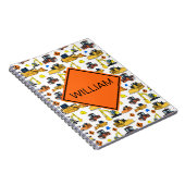 Spaß-personalisiertes Bau-Fahrzeug-Muster Notizblock (Rechte Seite)