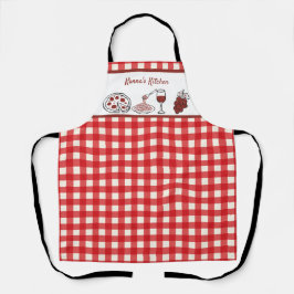 Spaß Personalisiertes Italienisches Rotes Gingham  Schürze