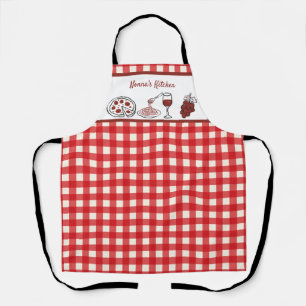 Spaß Personalisiertes Italienisches Rotes Gingham  Schürze