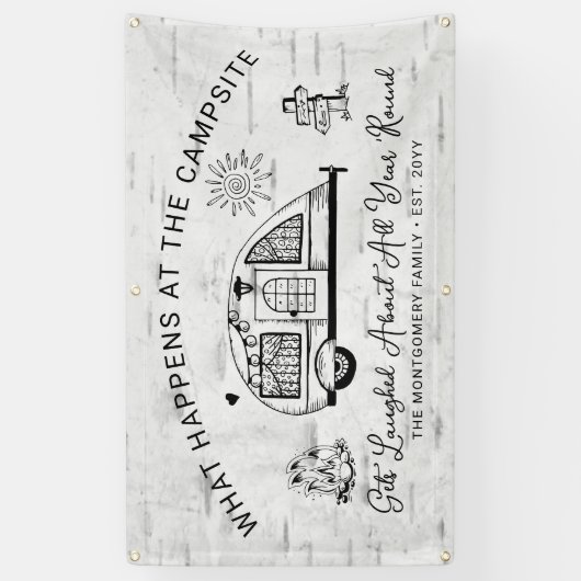 Spaß Personalisiertes rustikales Camping Banner (Vertikal)