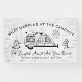 Spaß Personalisiertes rustikales Camping Banner (Horizontal)