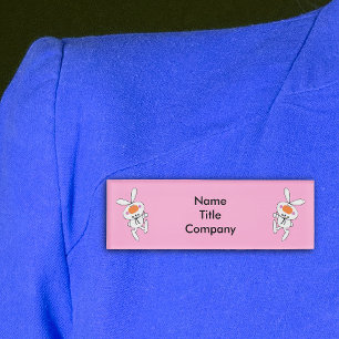 Spaß Pfeifen weiße Bunnies auf Hot Pink Namenschild