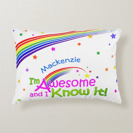 Spaß PHANTASTISCH und ich kenne es mit Rainbow auf Dekokissen (Vorderseite)