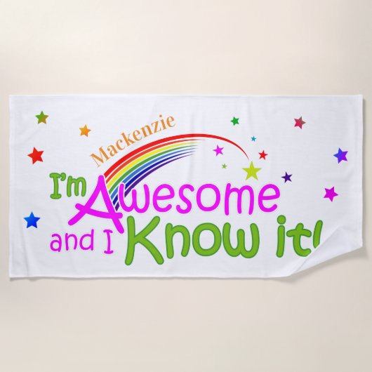 Spaß Phantastisch und ich weiß es IHREN Namen auf  Strandtuch (Vorderseite)