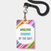 Spaß "PHANTASTISCHER STUDENT DES TAGES!" Ausweis (Vorderseite mit Lanyard)