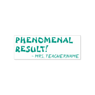 Spaß "PHENOMENALES ERGEBNIS" + Name des Lehrers Permastempel