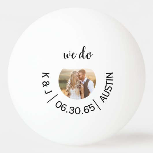 Spaß Ping Pong Foto Wir Hochzeit speichern das Dat Tischtennisball (Vorderseite)