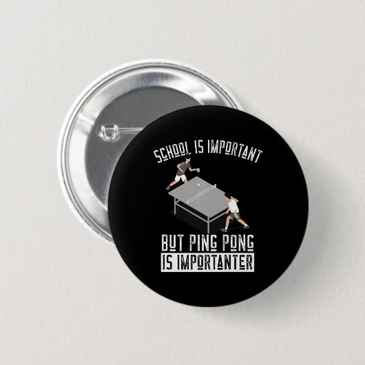 Spaß Ping Pong Player Tischtennis Geschenk Button (Vorne & Hinten)