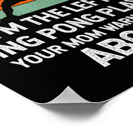 Spaß Ping Pong Tischtennis Verlassen Handplayer Poster (Ecke)