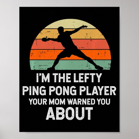 Spaß Ping Pong Tischtennis Verlassen Handplayer Poster (Vorne)