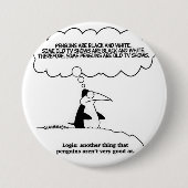 Spaß-Pinguinlogik Button (Vorderseite)