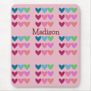 Spaß pink mit herzhaften Mädchen Mousepad