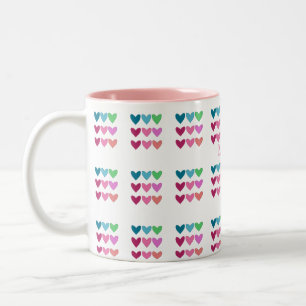Spaß pink mit herzhaften Mädchen Zweifarbige Tasse