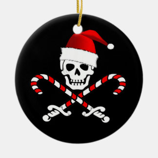 Spaß-Piraten-Flaggen-Sankt-Weihnachtsverzierung Keramik Ornament