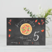 Spaß, Pizza zum Geburtstag Einladung (Stehend Vorderseite)