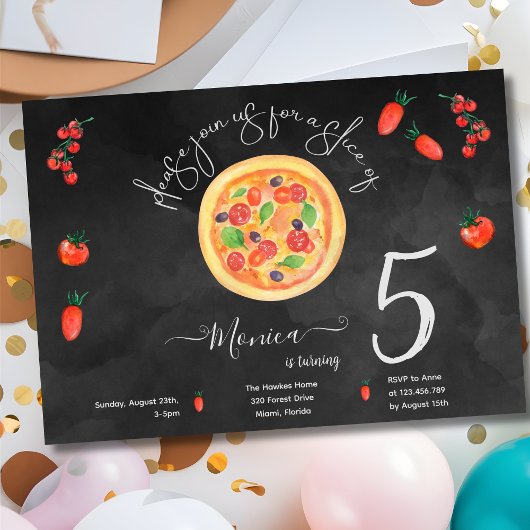 Spaß, Pizza zum Geburtstag Einladung