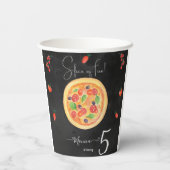 Spaß, Pizza zum Geburtstag Pappbecher (Rückseite)