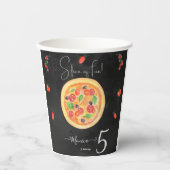 Spaß, Pizza zum Geburtstag Pappbecher (Vorderseite)