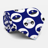 Spaß-Polizeiauto- und -hutmuster-Krawatte Krawatte (Gerollt)