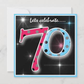 Spaß-Polka-Punkt-70. Geburtstags-Party Einladung