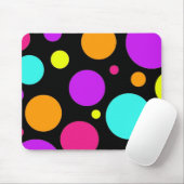 Spaß-Polka-Punkt-Schwarz-orange lila aquamarines Mousepad (Mit Mouse)