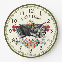 Spaß Polka Zeit! Akkordeon Wall Clock