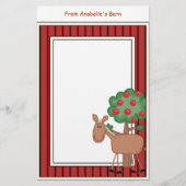 Spaß-Pony-Apfelbaum-Scheunen-Rahmen scherzt Briefpapier (Vorderseite)