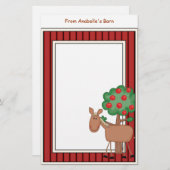 Spaß-Pony-Apfelbaum-Scheunen-Rahmen scherzt Briefpapier (Vorne/Hinten)