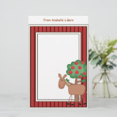 Spaß-Pony-Apfelbaum-Scheunen-Rahmen scherzt Briefpapier (Stehend Vorderseite)