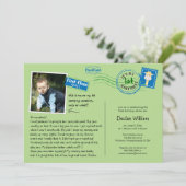 Spaß Postkarte Geburtstagsparty Einladung (Stehend Vorderseite)