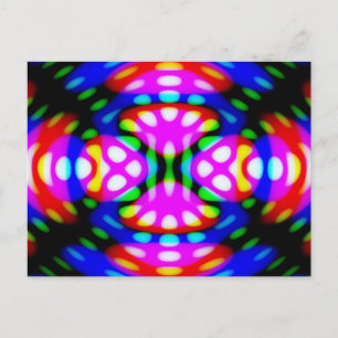 Spaß Postkarte, psychedelische Neonleuchten wirbel Postkarte