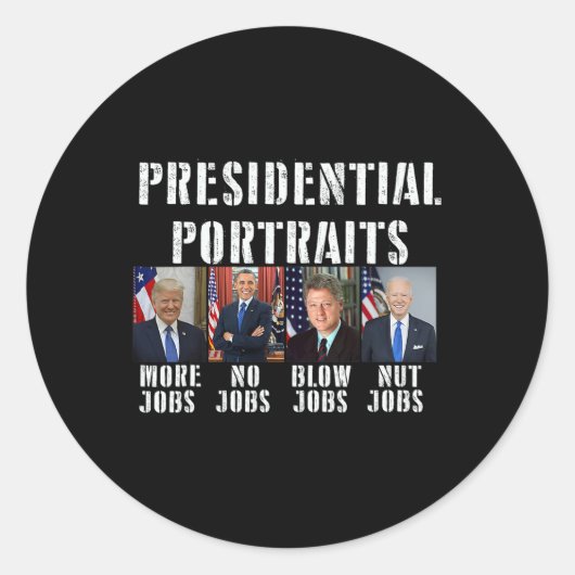 Spaß Presidential Portraits Trump Obama Biden Cli Runder Aufkleber (Vorderseite)