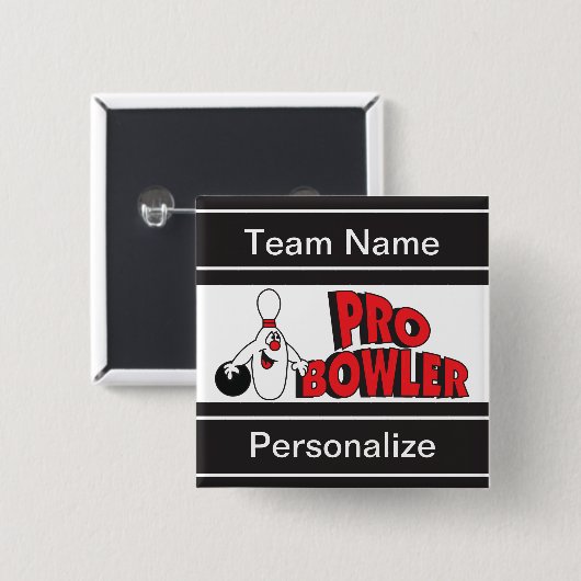 Spaß Pro Bowler Bowling Button | Personalisieren (Vorne & Hinten)